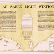 Survey Document of Au Sable Light Station from the Historic American Buildings Survey: Drawing of Fresnel Lens, Creator. Au Sable Light Station, Southern Shore of Lake Superior, Grand Marais, Alger County, MI. Documentation Compiled After 1933.